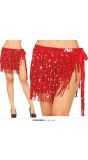 Rode Pailletten Buikdans Rokje