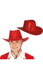 Rode Pailletten Cowboyhoed Volwassenen