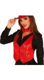 Rode Pailletten Gilet Dames