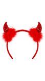 Rode Pailletten Hoorntjes Haarband