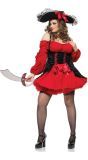 Rode Piraat Dame Plus Size
