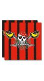 Rode Piraat Servetten 20 Stuks