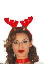Rode Rendier Kerst Haarband met Bellen