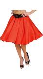 Rode Satijnen Rokje met Petticoat
