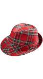 Rode Tartan Fedora