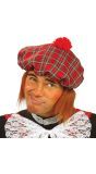 Rode Tartan Muts met Haar