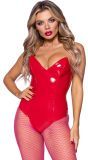 Rode Vinyl Bodysuit Dames