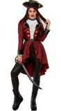 Roekeloze Piraten Kostuum Dames Rood