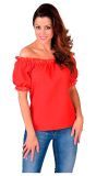 Rood Blousje met Vrije Schouder Dames