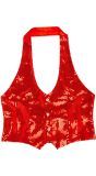 Rood Dames Vest met Pailletten