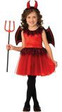Rood Duivel Jurkje met Vleugels Kostuum Meisjes