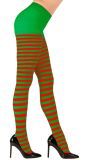 Rood Groen Gestreepte Panty