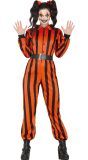 Rood Harlekijn Gevangene Kostuum Dames