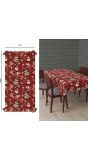 Rood Kerst Tafelkleed Klassieke Kerstfiguren