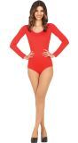 Rood Lange Mouwen Leotard Dames