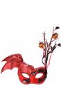 Rood Oogmasker met Pailletten en Vleermuisvleugel Halloween