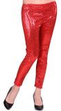 Rood Pailletten Legging