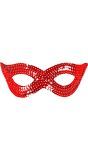 Rood Pailletten Oogmasker