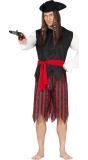 Rood Zwart Gestreepte Piraten Outfit