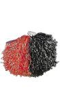 Rood Zwarte Cheerleader Pom Pom
