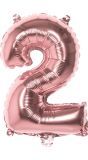 Rosegoud Folieballon Cijfer 2