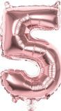 Rosegoud Folieballon Cijfer 5