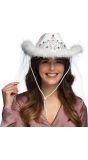Royal Bruid Cowboyhoed met Sluier Wit