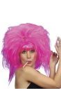 Roze 80's Pruik