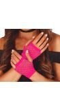 Roze 80's Visnet Handschoenen