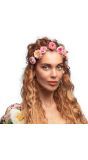 Roze Bloemen Hoofdband 60's