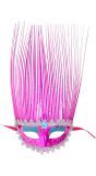 Roze Carnival Oogmasker met Kuif