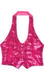 Roze Dames Vest met Pailletten