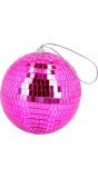 Roze Disco Bal Decoratie 15cm