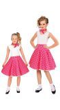Roze Fifties Polkadot Rok en Sjaal Kind
