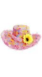 Roze Flower Power Hoed