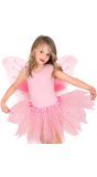 Roze Glitter Vleugels met Steentjes