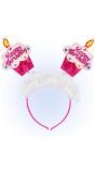 Roze Happy Birthday Taartjes Haarband
