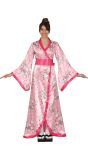 Roze Japanse Kimono Kostuum Vrouw