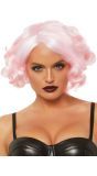 Roze Krullende Bob Pruik