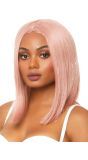 Roze Lange Bob Pruik