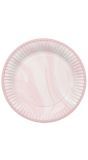 Roze Marmer Babyshower Bordjes 8 Stuks