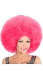 Roze Maxi Afro Pruik
