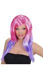 Roze-Paarse Pruik Lang Haar