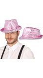 Roze Pailletten Feesthoed