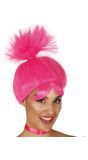 Roze Poppy Trolls Pruik