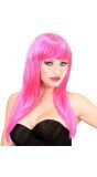 Roze Pruik Lang Haar
