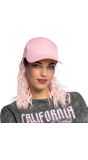 Roze Pruik met Roze Pet Dames