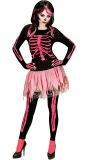 Roze Skelet Kostuum