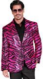Roze Tijger Pailletten Party Colbert Heren