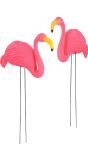 Roze Tuindecoratie Flamingo Set van 2